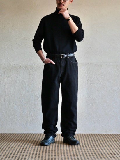 1990's Levi's550 Black, Relaxed-Fit Denim Pants /w.32"USA"