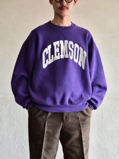 1990's Russell Front-gusset Sweat Shirt, "CLEMSON University" Made in Mexico.