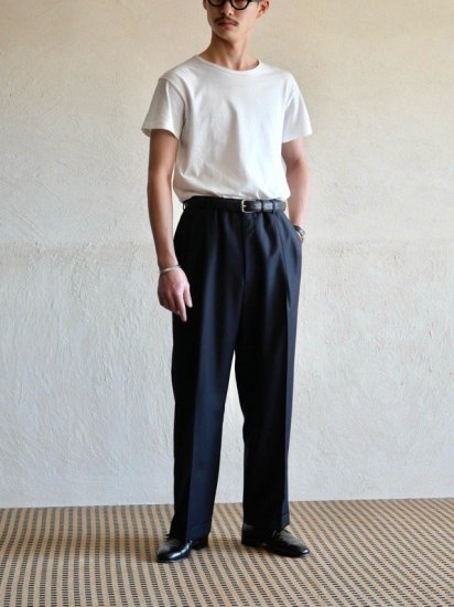 00's~ BrooksBrothers GoldenFleece Rabel
2tuck Trousers, Dark Navy "Tailored in ITALY"