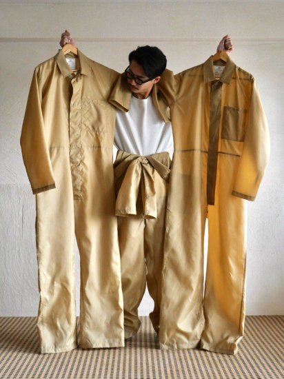 DEADSTOCK 1970~80's Vintage U.S.Military Industrial Safety Coverall, Gold Color