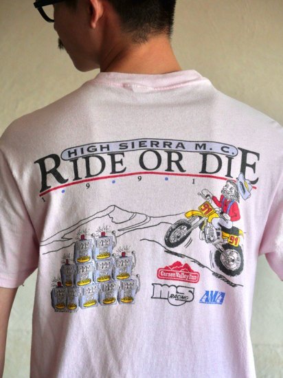 91's Vintage Printed T-shirt,Ride or Die / Made in USA.