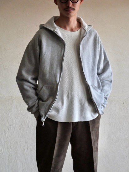 00's RUSSELL Zip-up Sweat Parka, Gray