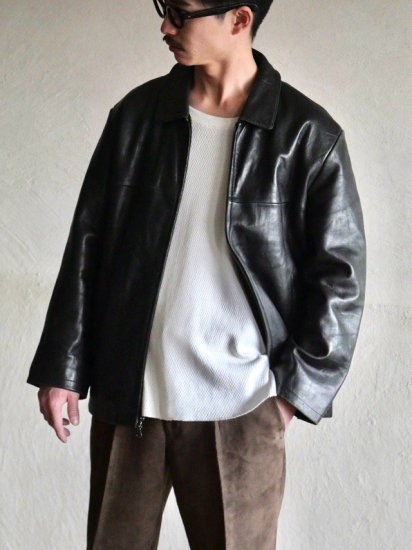 1990's~ PERRY ELIS Sheepskin Leather Jacket