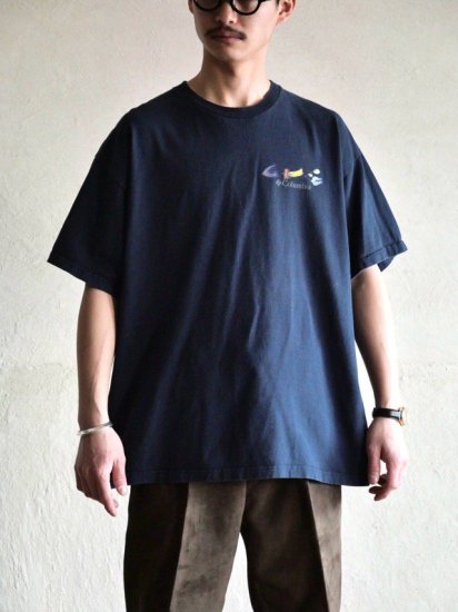 ~00's Culombia Printed T-shirt, Dark Navy