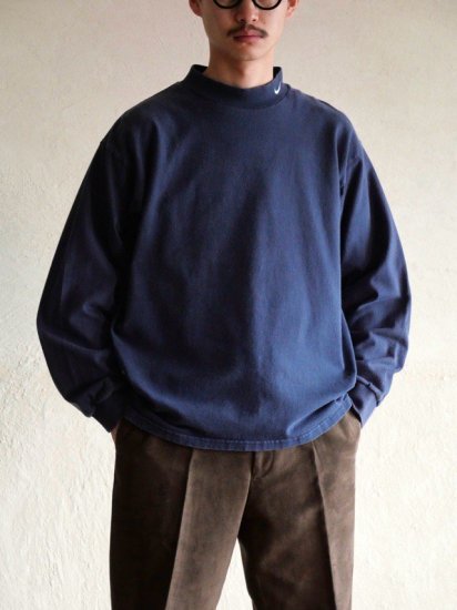 1990~00's NIKE Mock-neck Heavy Cotton Shirt