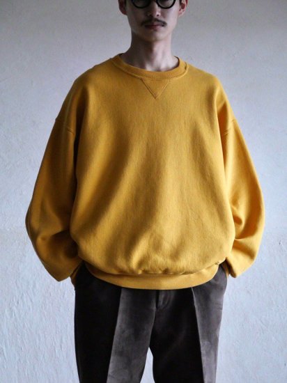 1990's Vintage Russell Sweat Shirt, Made in USA.Mustard