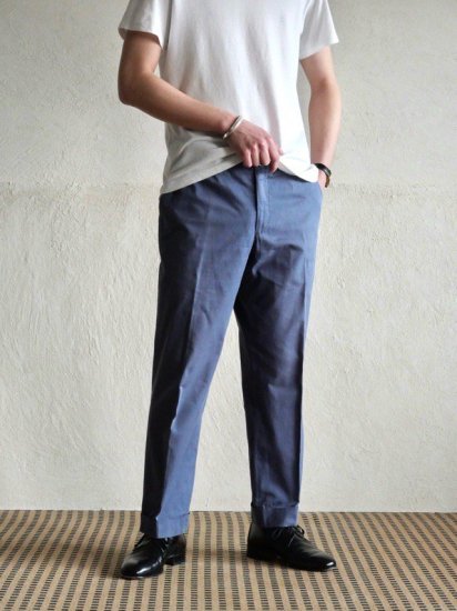 00's HERM&#200;S Cotton Chino Trousers, BlueGrey