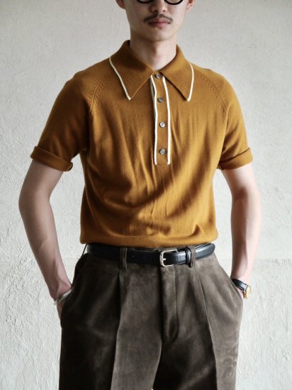 ~1970's Vintage Towncraft S/S Knit-Polo, Mustard