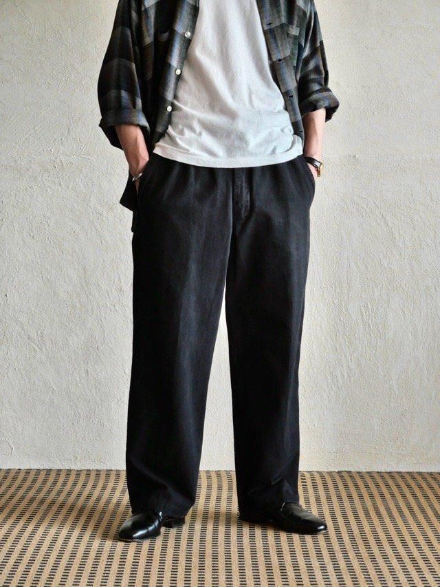 1980's Vintage CHAPS RALPHLAUREN
Double-pockets Chino Trousers, Black