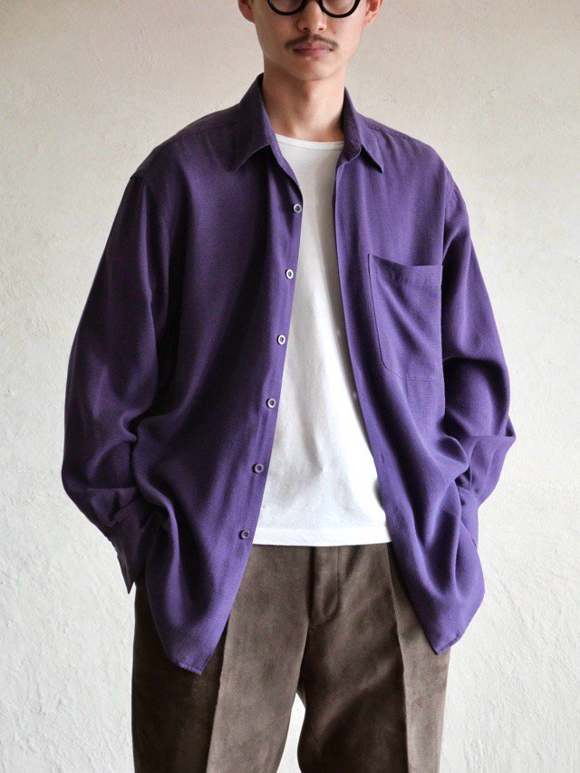 1980~90's Vintage 100% Silk Shirt, Purple