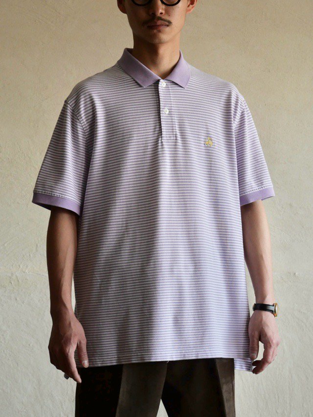 00'~ Brooks Brothers Purple-border Polo Shirt