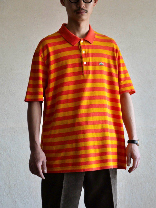 1990's FranceLACOSTE Orange-border Polo Shirt