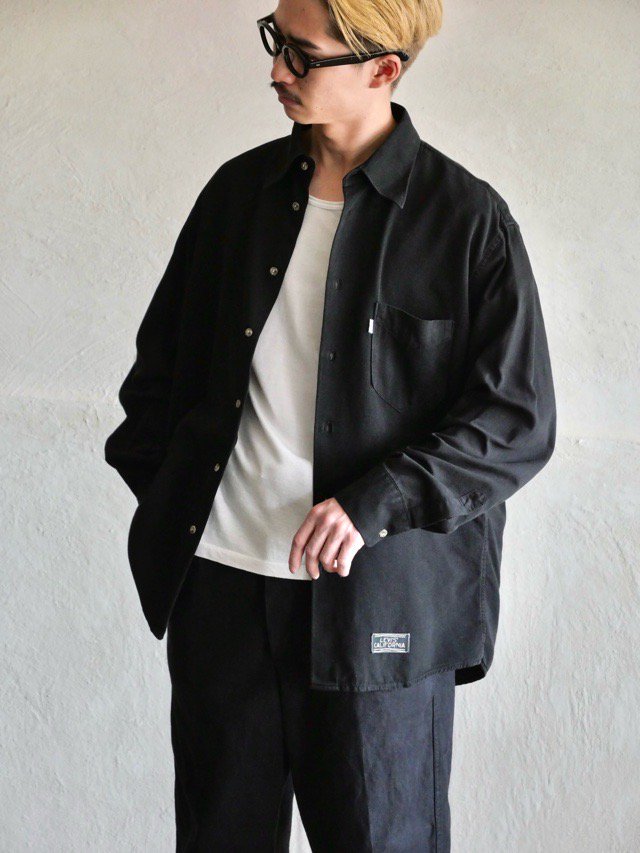 BLACK OVERDYE, 1998's Europe Levi's Cotton Shirt, Made in Italy.