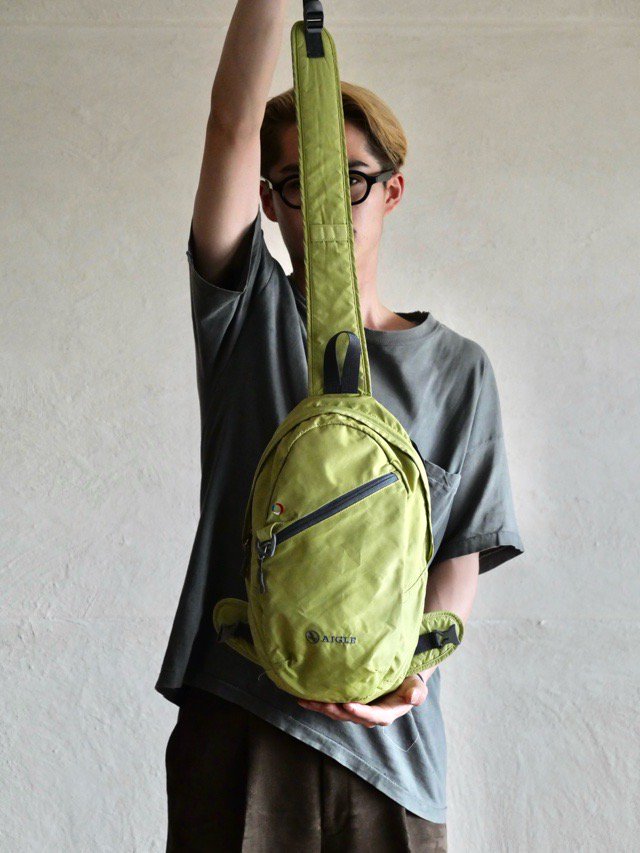 AIGLE Nylon Shoulder Bag, Lime-Green