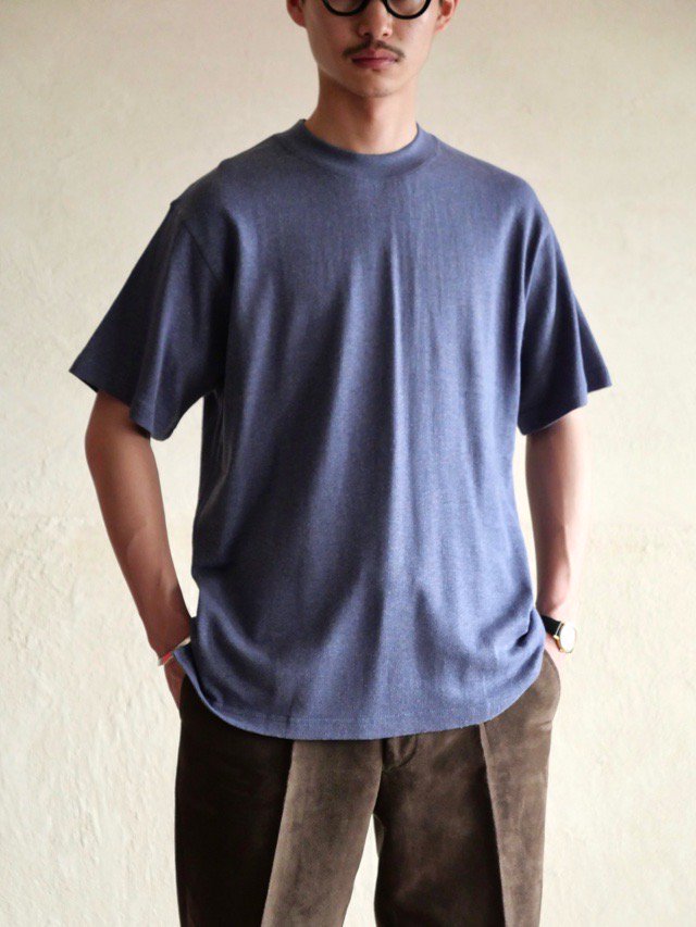 Deadstock 1990's HEMP&Cotton T-shirt, Blue-Gray