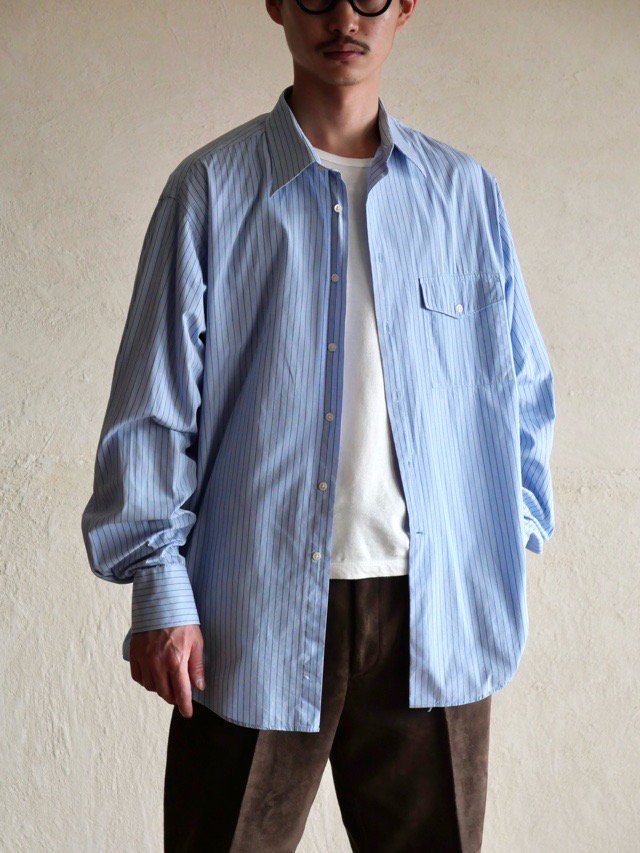 1990's GIORGIO ARMANI Cotton Board Stripe Shirt