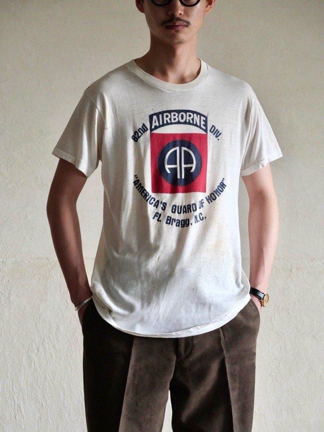 ~1970's U.S.Airforce Vintage Printed T-shirt "82nd AIRBORNE DIV"
