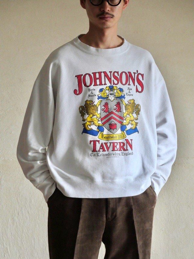 90's Printed Sweat Shirt "JYHNSON'S TAVERN", The Perfect Shirt Company Body, Made in USA.
