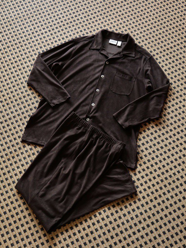 1990's Vintage CHICO'S DESIGN
Artificial-Suede Shirt Set-up, Brown