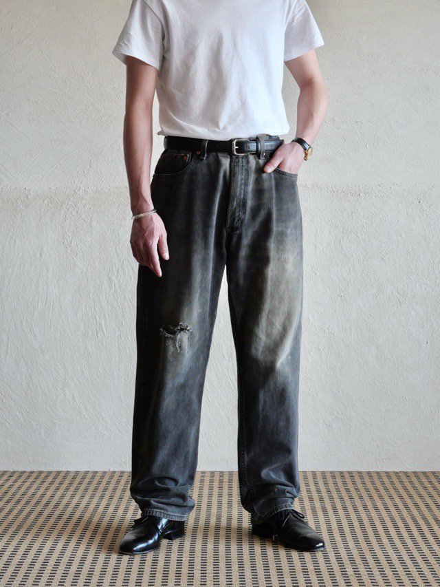 00's Levi's550 Relaxed-Fit Black Jeans "D&#233;cadence"