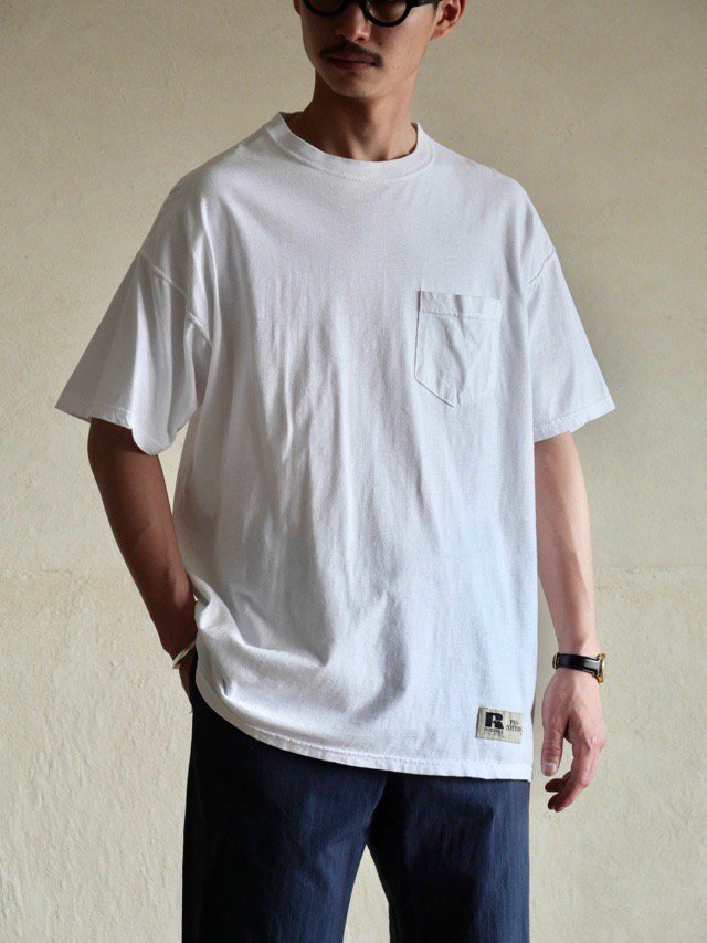 00's Russell PRO COTTON Pocket T-shirt, White