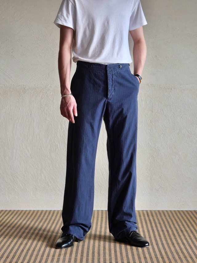 METORICO Cotton Stripe Trousers, Made in Italy.