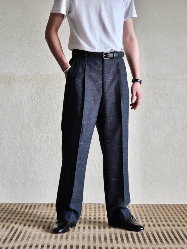1980~90's Vintage Tailored Stripe Trousers, DarkNavy