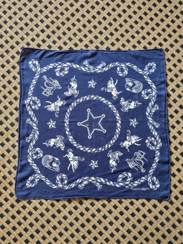1960~70's Vintage Cotton Bandanna "COWBOYS"