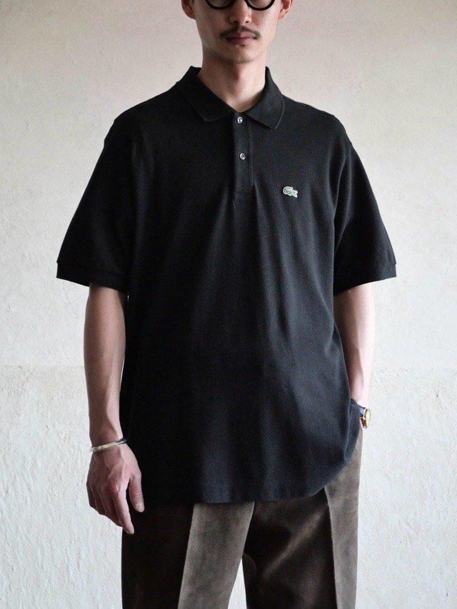 1990~00's LACOSTE S/S BLACK Polo-ShirtSize 6