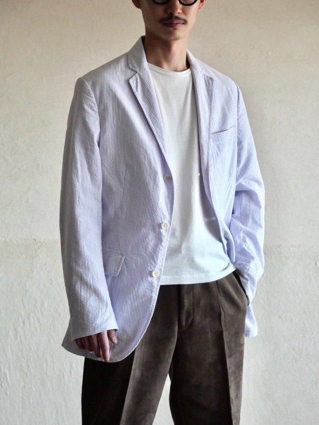 00's RalphLauren Seersucker Jacket, Purple&White