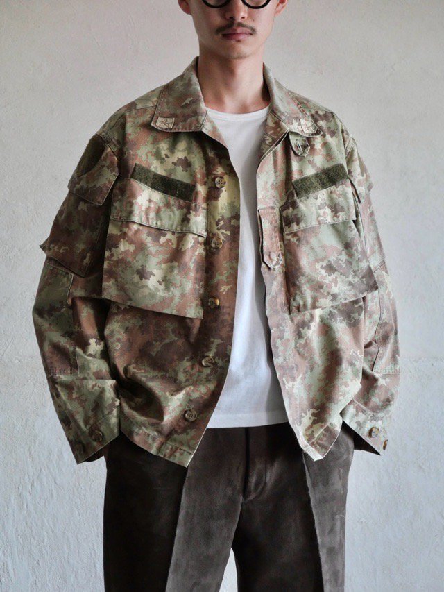 00's Italian ARMY Digital-camouflage, 92%Cotton8%Nylon Ripstop Cloth Jacket