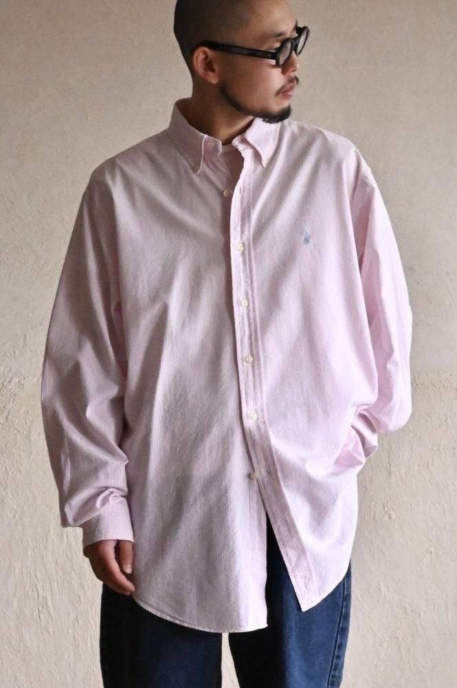 1990's Vintage R/L Stripes Seersucker Shirt