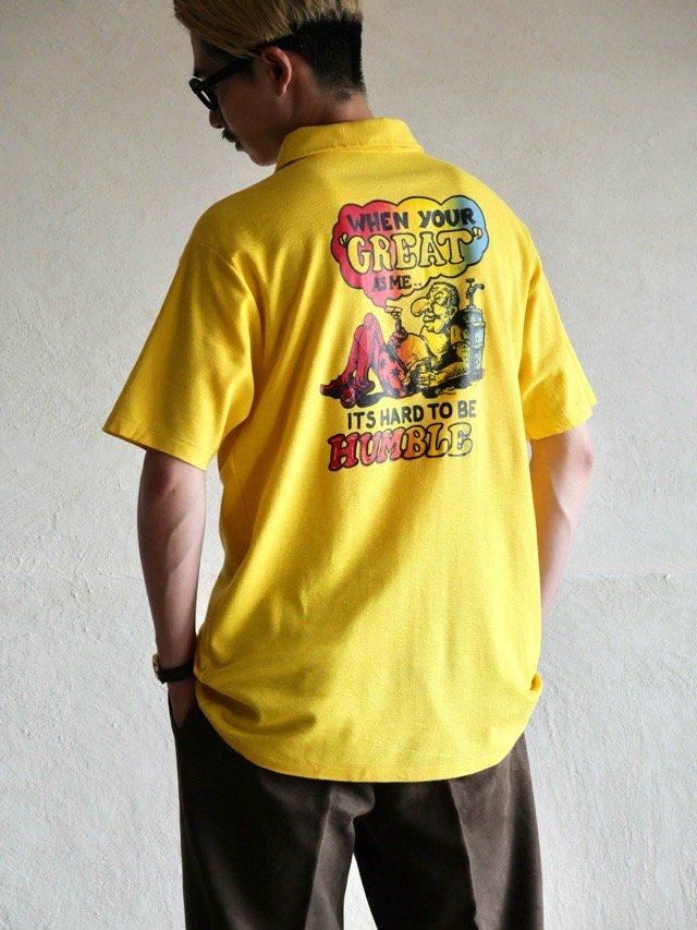 1970's Vintage Printed Polo-shirt, HUMBLE