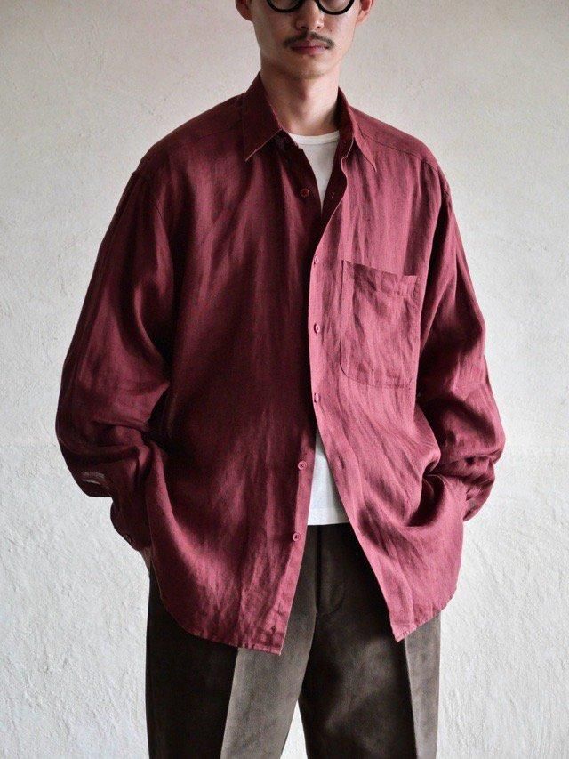 Early00's Claiborne 100% Linen Shirt, Burgundy