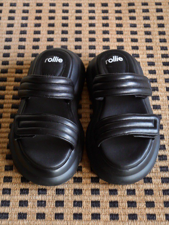 "rollie" by Australia, Black Leather Sandals