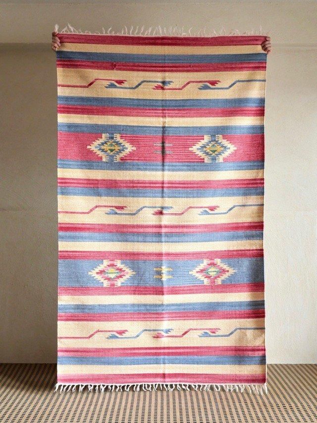 Vintage Native Pattern Cotton Rag, Pink&Blue