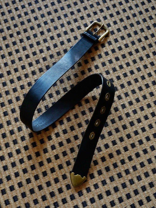 ~1990's RALPHLAUREN Leather Belt, Brass Buckle