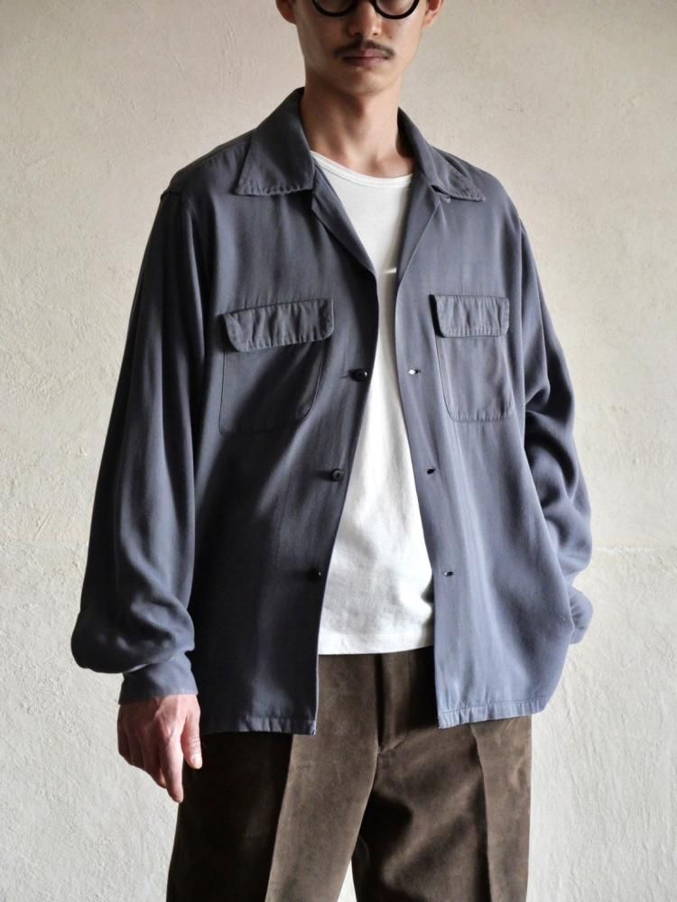 1950's Vintage ARROW Rayon Shirt "Nuance-Gray"