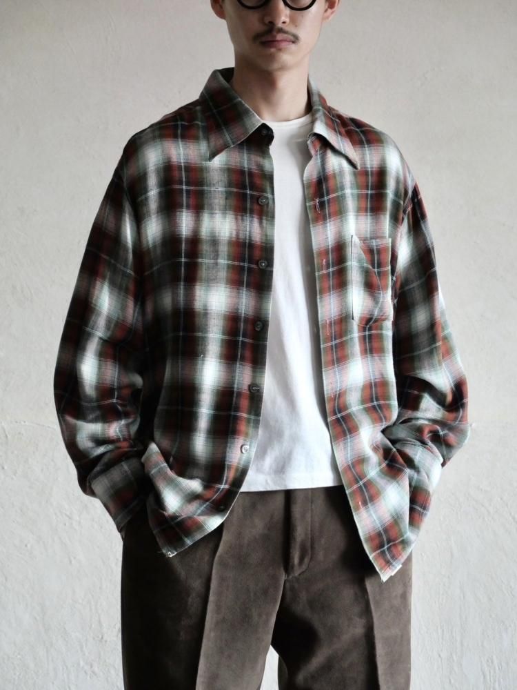 1970's Vintage Shadow Check Rayon Shirt