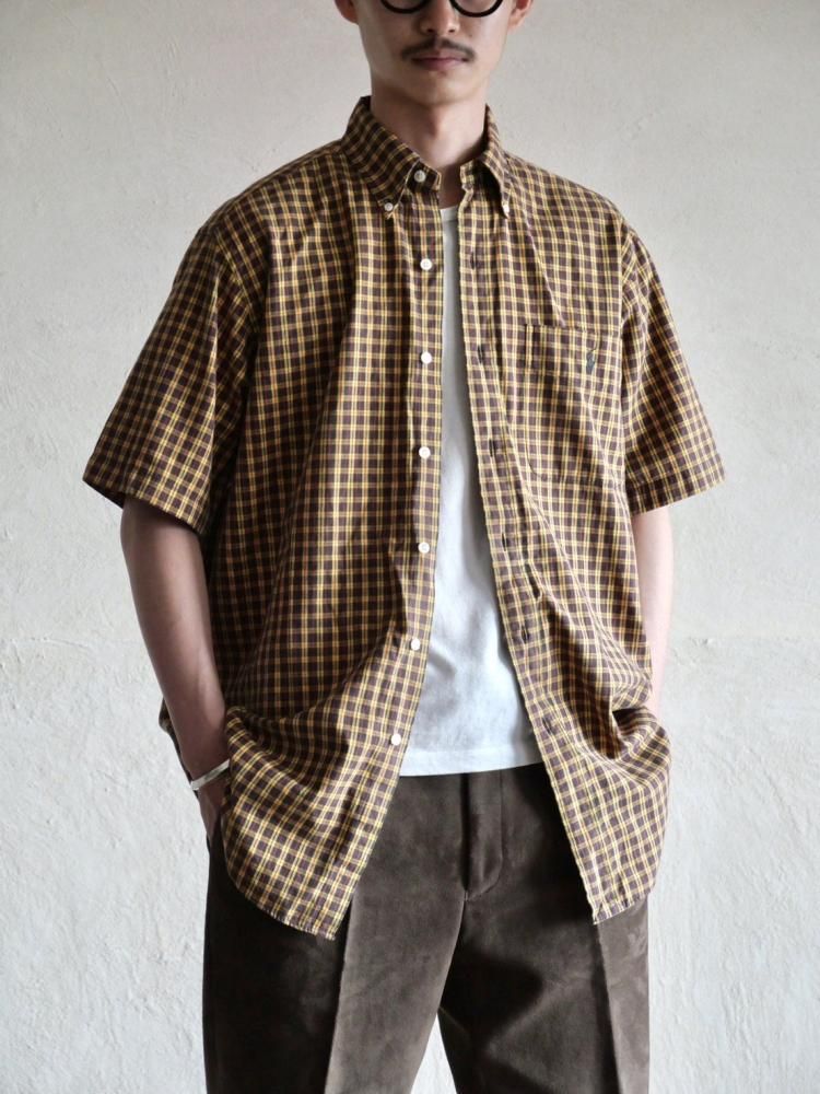 00's RalphLauren S/S Cotton Check B.D. Shirt, Yellow