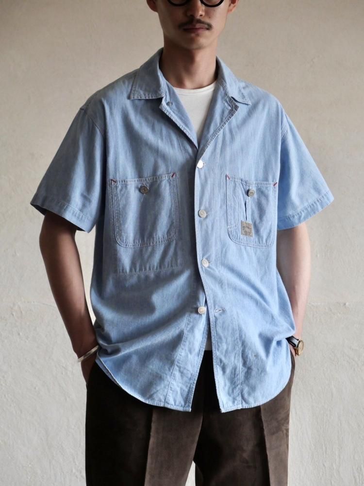 1980~90's Vintage RalphLauren COUNTRY
"Coverall Style" Chambray S/S Shirt