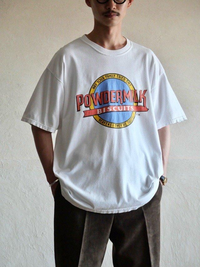 ~00's Printed T-shirt "PowderMilk Biscuits"