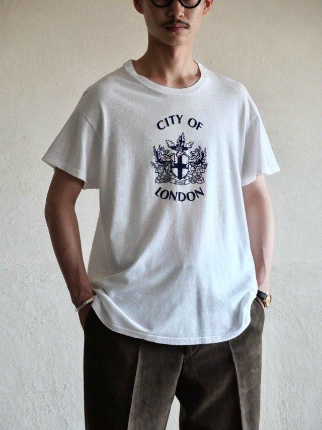 1980's Vintage Flocky Printed T-shirt "City of London"
