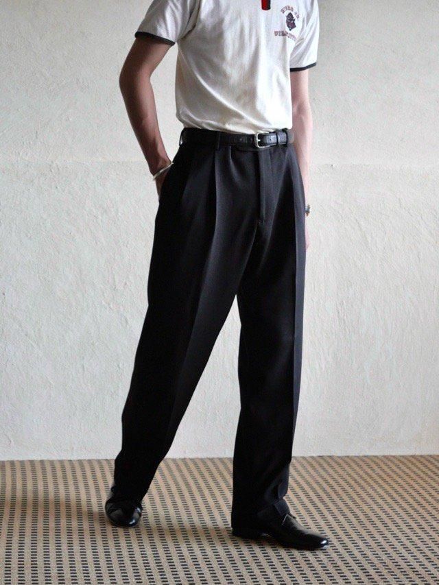 BrooksBrothers "Madison" Wool Gabardine Trousers, Black