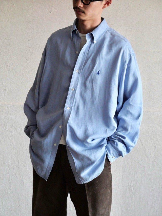 1990's Vintage RalphLauren BLAKE B.D.Shirt
"53% Silk & 47% Linen"