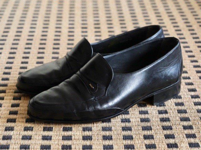 ~1990's Vintage BALLY Leather Loafers, Black