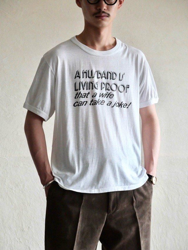 1980's Vintage Printed T-shirt "Blissful Marriage" Made in Canada.