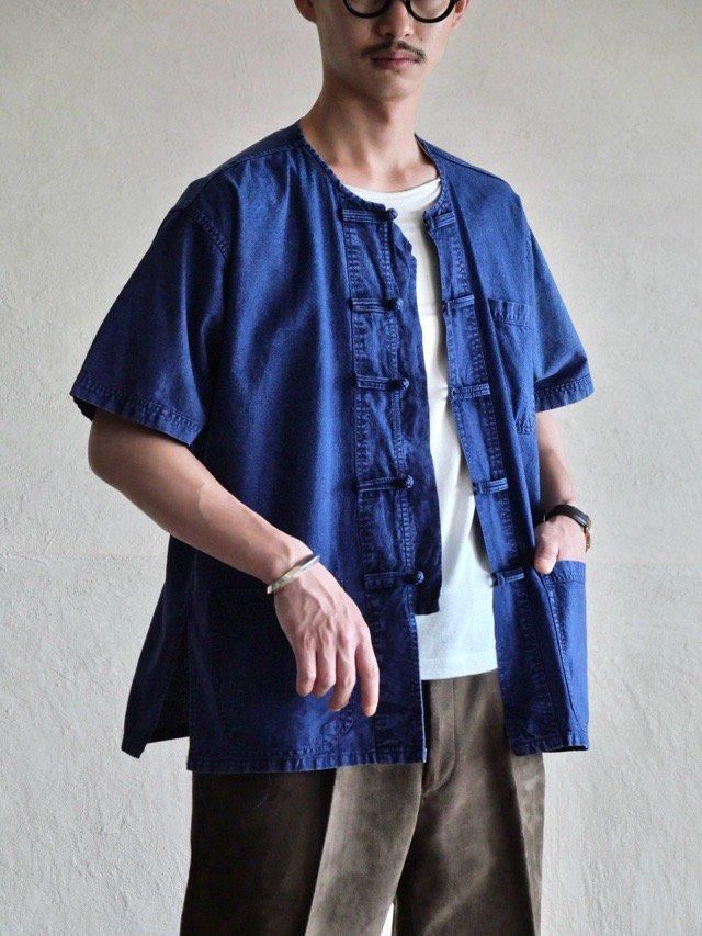 Thailand Style Cotton S/S Shirt, Chinese Buttons