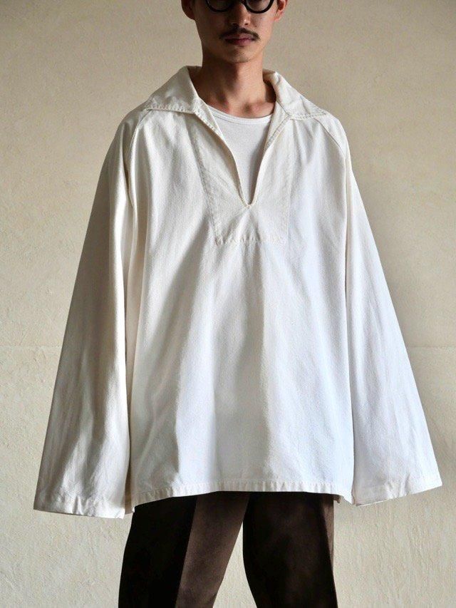 1990's Vintage LANDS'END Fisherman Smock, White