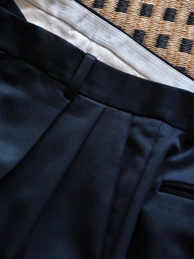 1990~00's Zanella Summer Wool Trousers Made in ITALY, Dark 1990~00's Zanella Summer Wool Trousers Made in ITALY, Dark